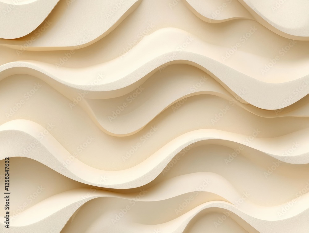 Poster abstract 3d cream waves pattern seamless flowing layers artistic backdrop design modern elegant surf