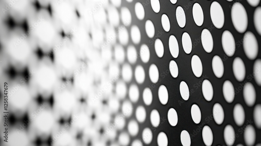 Poster abstract perforated panel texture with circular and bowtie pattern