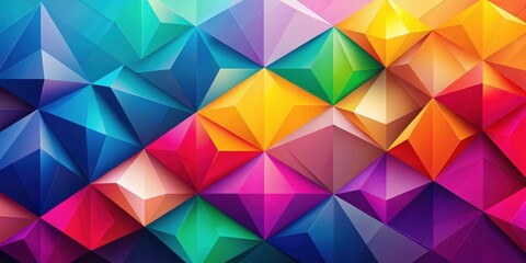 Fototapeta premium Vibrant Abstract Geometric Pattern with Multicolored Triangular Forms