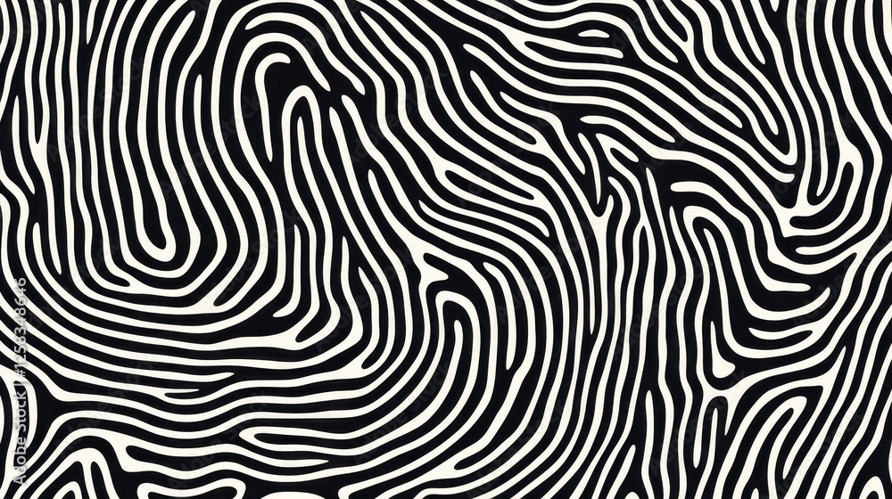 Poster abstract seamless pattern with curving fluid lines in dark and light