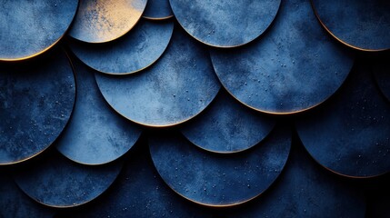 Blue Background with Overlapping Circles for Design Banner Template, Featuring Abstract Minimalist Wallpaper with Copy Space in the Center for Text