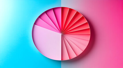 Obraz premium Abstract circle graph with gradient colors. Colorful infographic design for presentation. Possible use in education