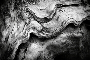 Close-up of aged tree bark with deep grooves, rich organic texture.