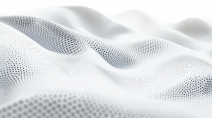 Naklejka premium Abstract Wavy Surface with Dotted Texture in Serene White Tones