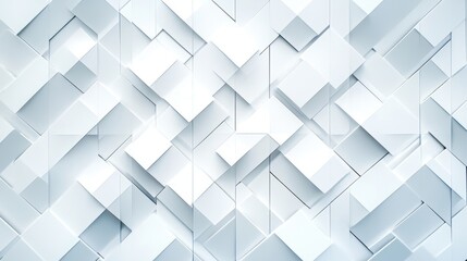 Abstract 3D Cubes Arrangement in a White Tonal Composition