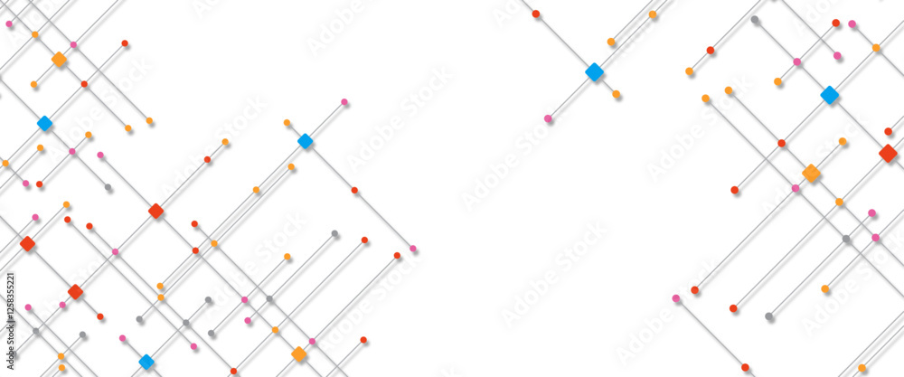 Poster vector modern abstract with dots and lines with geometric technology.