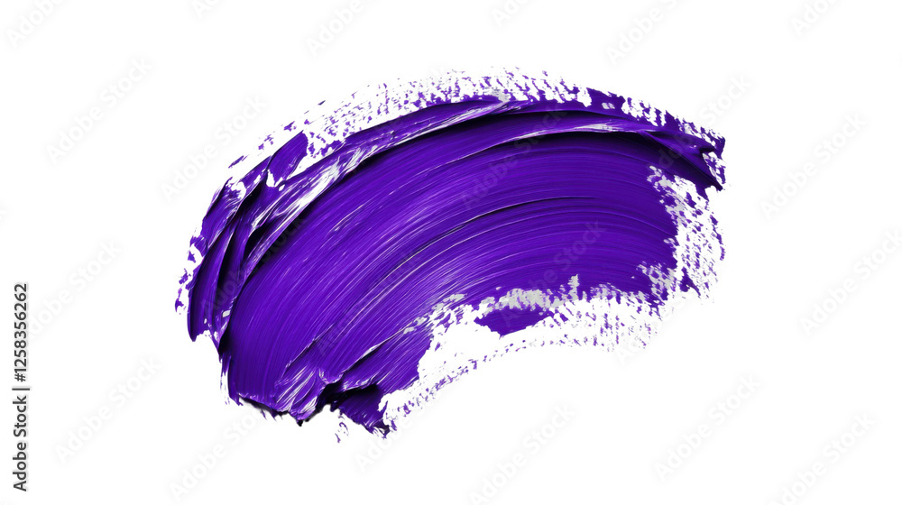 Poster purple paint brush stroke on transparent background creating dynamic texture