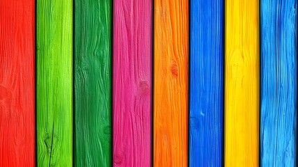 Colorful Vertical Wooden Planks with Distinct Grain Patterns