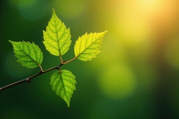 Leafy branch with golden hues, shiny yellow leaf gold foil texture, autumnal, nature