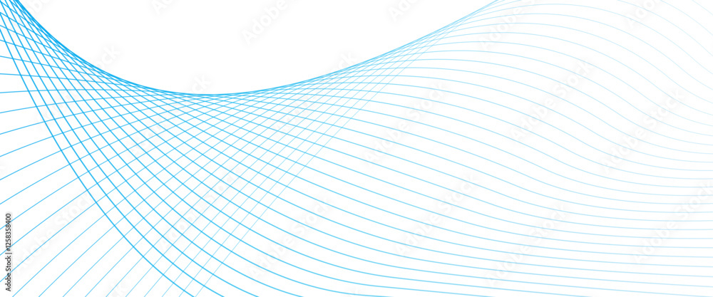 Poster vector blue wave curve lines abstract background and gradient and white wave curve lines.