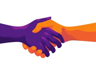 Harmonious Handshake Symbolizing Unity and Accord in a Vibrant Graphic Representation