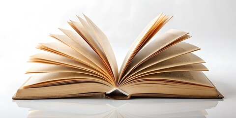 Fototapeta premium Hardcover Book with Embossed Title and Fanned Pages