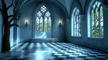 Fototapeta premium ghost hunters in the haunted church