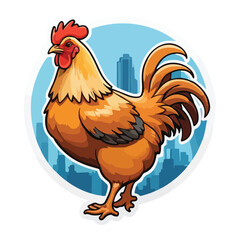 cartoon chicken illustration with transparent background