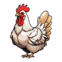 cartoon chicken illustration with transparent background