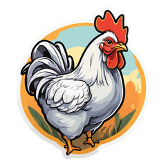 cartoon chicken illustration with transparent background