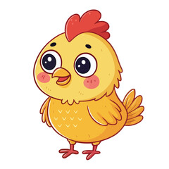 cartoon chicken illustration with transparent background