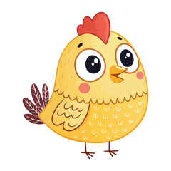 cartoon chicken illustration with transparent background