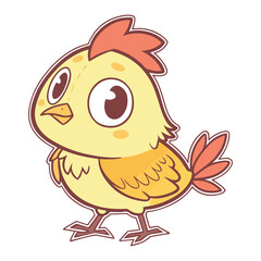 cartoon chicken illustration with transparent background