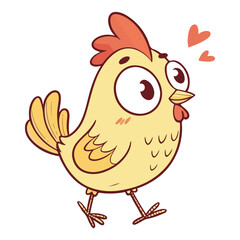 cartoon chicken illustration with transparent background