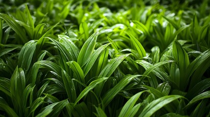 Lush Green Tropical Foliage Background Texture
