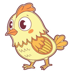cartoon chicken illustration with transparent background