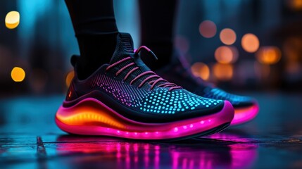 These eye-catching sneakers showcase a futuristic design with glowing LED lights, making them perfect for night workouts or for those who want to make a bold fashion statement.