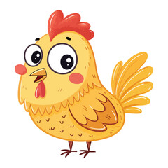 cartoon chicken illustration with transparent background