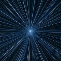 Abstract Blue Light Rays Burst Background