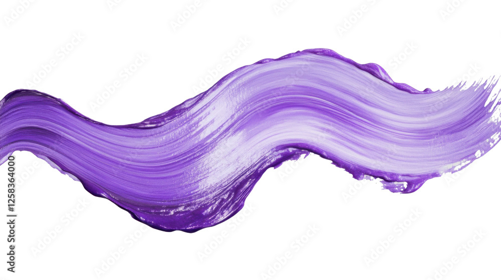 Poster purple paint stroke on transparent background creating dynamic visual effect