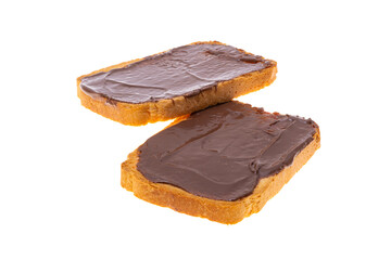 toast with chocolate cream isolated