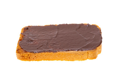 toast with chocolate cream isolated