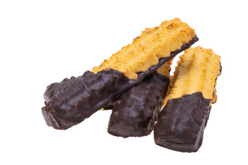 italian chocolate covered cookies isolated