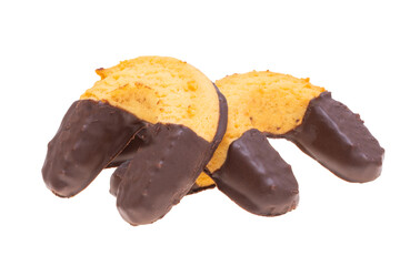 italian chocolate covered cookies isolated