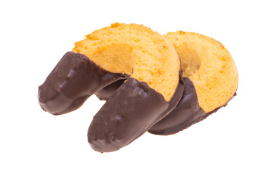 italian chocolate covered cookies isolated