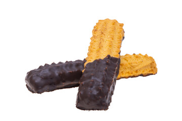 italian chocolate covered cookies isolated