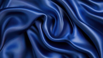 Obraz premium Captivating Cobalt, Fluid Satin Fabric with Opulent Drape Texture