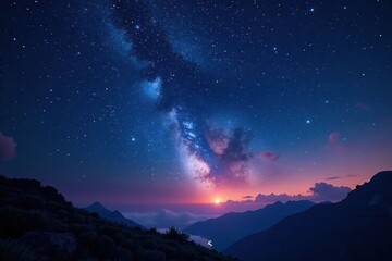 Magical night sky filled with twinkling stars and constellations, starry, astral, astronomy