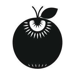 Simple Black and White Kiwi Icon