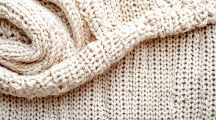 Cozy Knitted Cream Blanket for Warmth and Comfort at Home