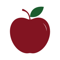 Simple Black Silhouette of an Apple