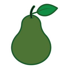 Simple black and white illustration of a pear.