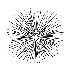 Obraz premium Hand Drawn Sunburst Design Element for Vintage Style