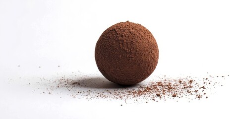 Chocolate ball with a lot of powder on it
