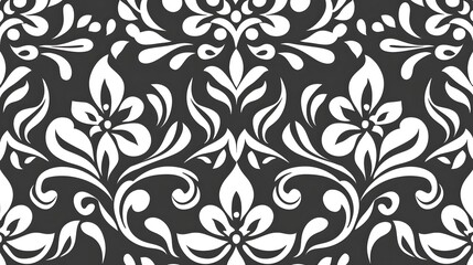 Elegant Floral Pattern on Dark Background for Design Projects
