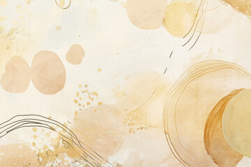 Abstract design featuring hand-drawn doodles and patterns in soft shades of beige and gold, adding a personal, emotional touch to the visual.