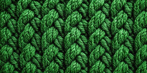 Green knit sweater with a green pattern