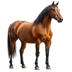 Obraz premium Portrait of a stallion horse standing isolated on transparent background, PNG