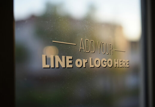 Ground Logo or Message on Glass Mockup