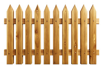 Golden Brown Wooden Picket Fence with Sharp Pointed Tips &ndash; Rustic Garden Barrier